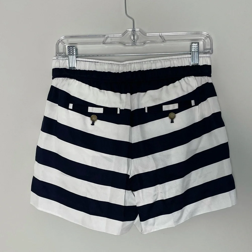Loft 0 Front Shorts Tie Waist Stripped Navy and White - Picture 3 of 3